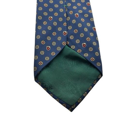 Tommy Hilfiger Silk Necktie Blue and Yellow Patterned Tie - Picture 2 of 5